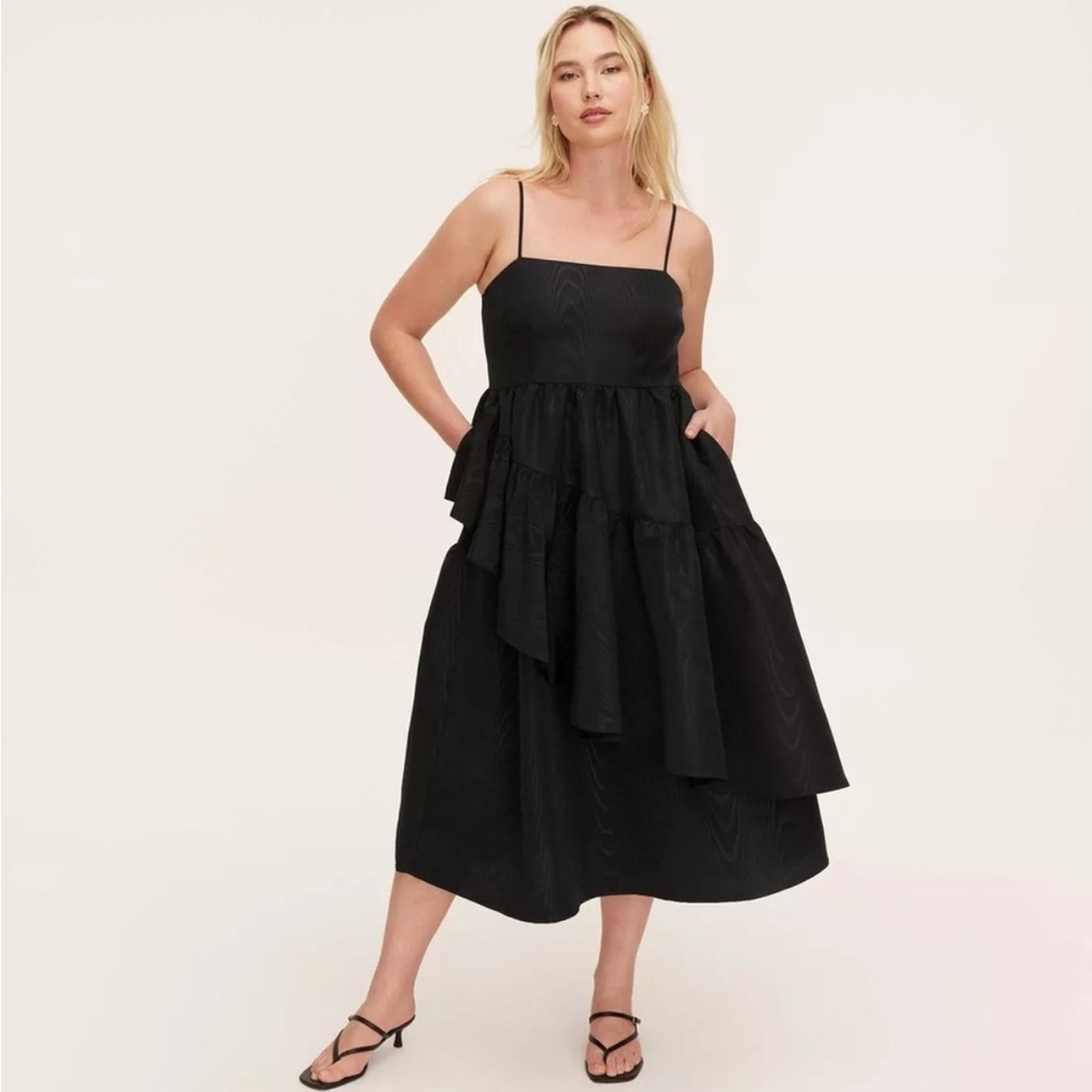 NWT Kate spade New York x Target women’s Large Black Tiered Midi Dress